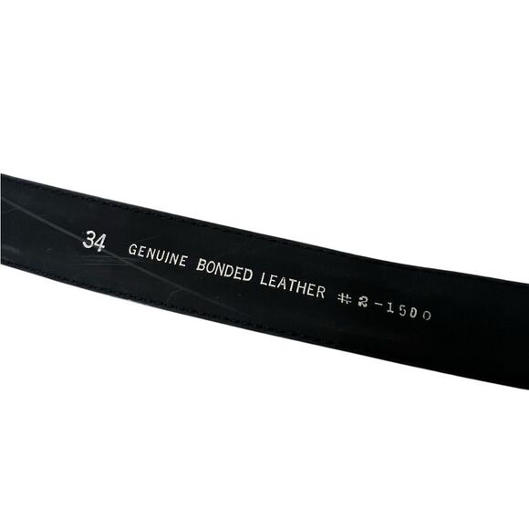 Leather Belt with Gold Buckle, size 34 - Picture 2 of 7